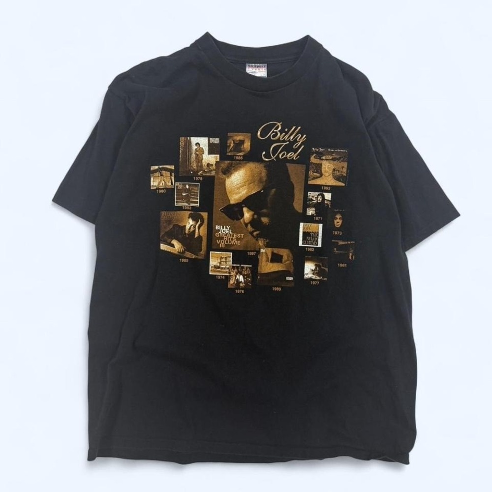 Vintage Billy Joel through the years tee-shirt black size extra large